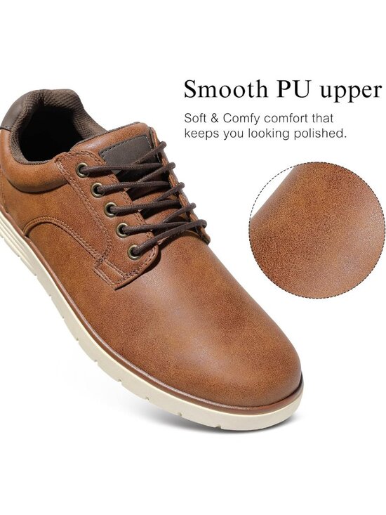 Stylish Men\'s Casual Lace-Up Oxfords - Comfortable Dress Shoes for Work & Travel
